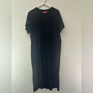 BRAND NEW • QUEEN OF SPARKLES • QOS • BLACK ATHLETIC T-SHIRT DRESS • SIZE XS